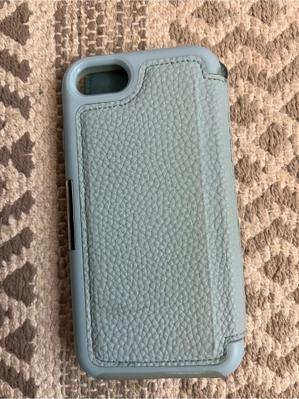 Apple Light Blue Textured Leather-Style Phone Case